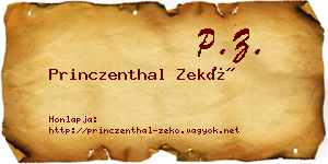 Princzenthal Zekő névjegykártya